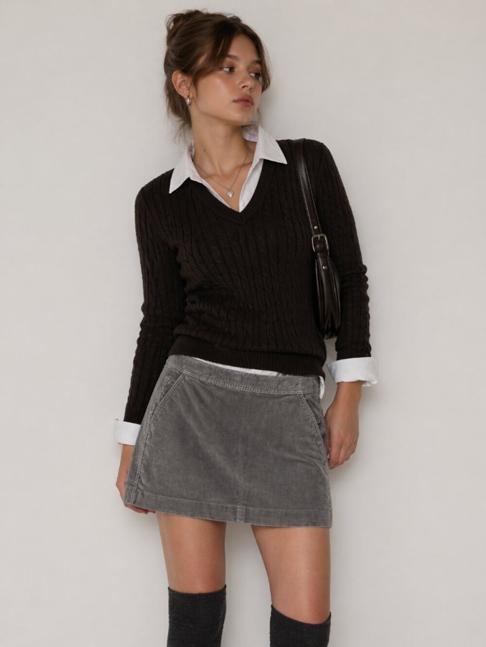 Banana Republic Womens Corduroy Mini Skirt Gray Y2K A-Line Size 2